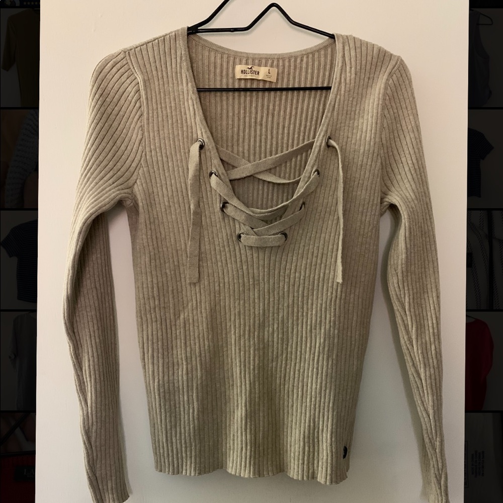 tan sweater